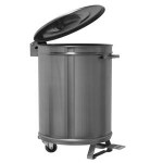 pattumiera inox su ruote con pedale
